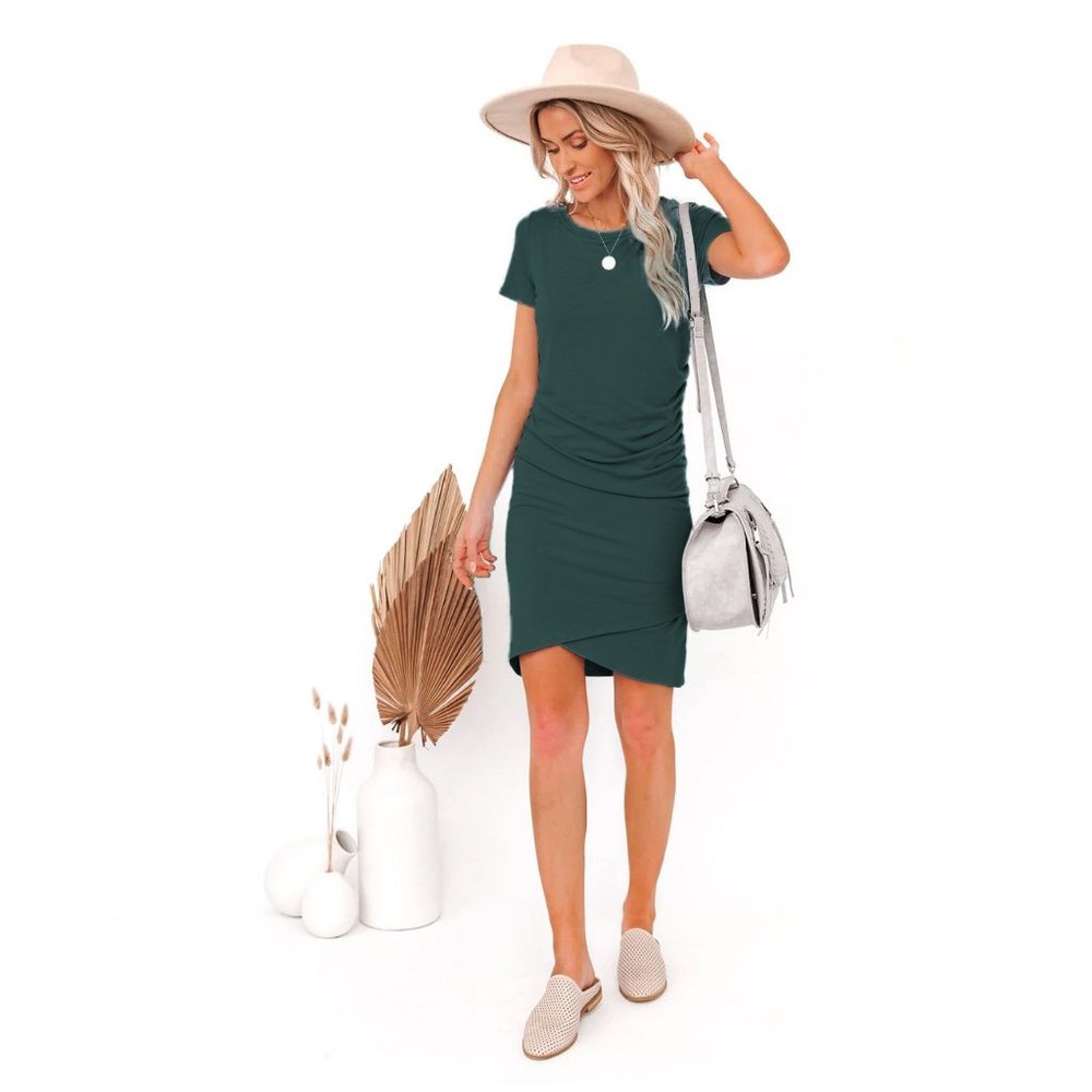 VICI Francesca Short Sleeve Ruched Dress